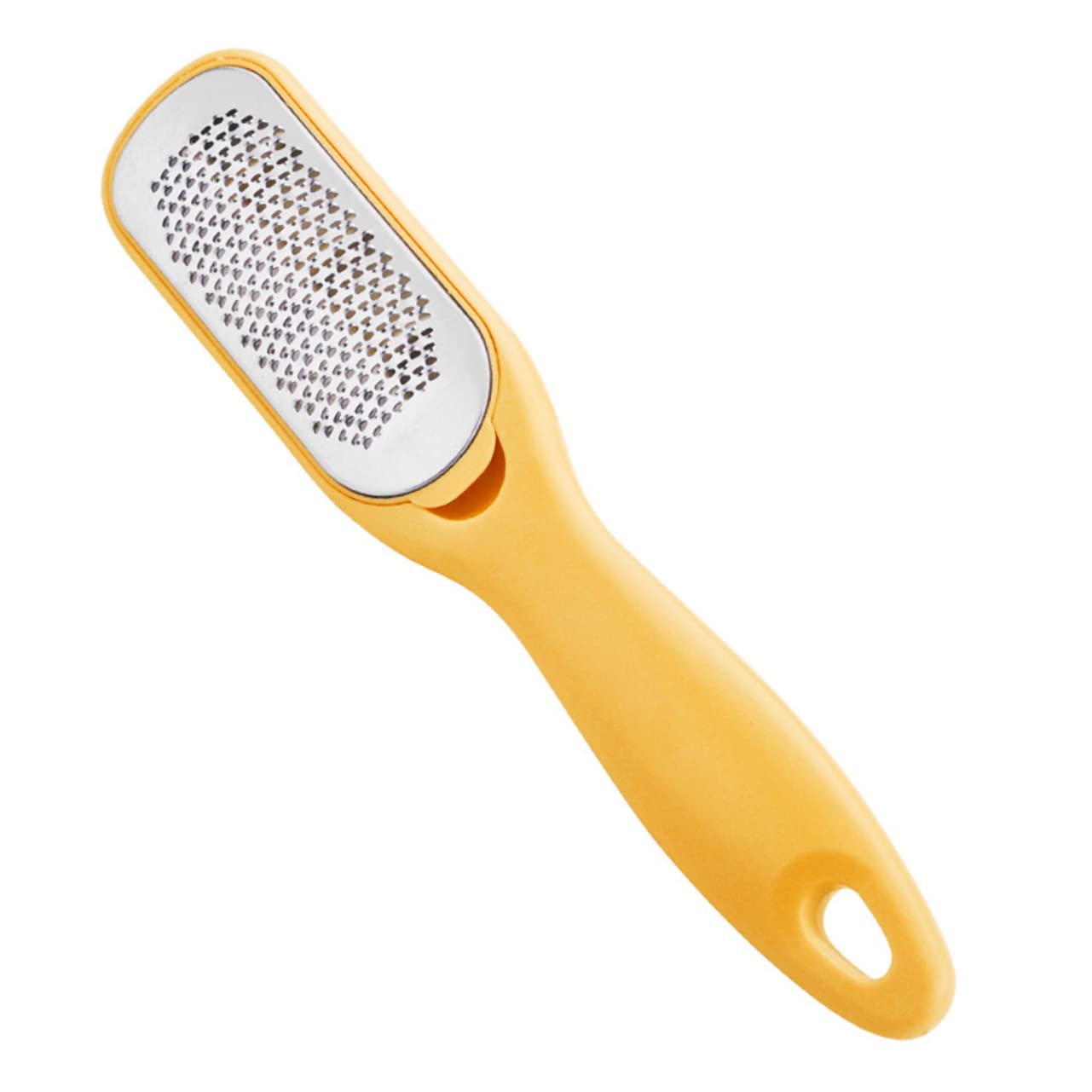 OATIPHO 1Pc Double Sided Stainless Steel Foot File Remover Exfoliator for Smooth Feet Durable Tool for Dead Skin Care for Dry Wet Use Yellow