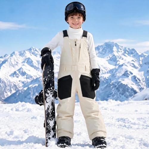 fartey Kids Snow Ski Bib Pants Waterproof Insulated Boys Snow Bib Overalls - image 3