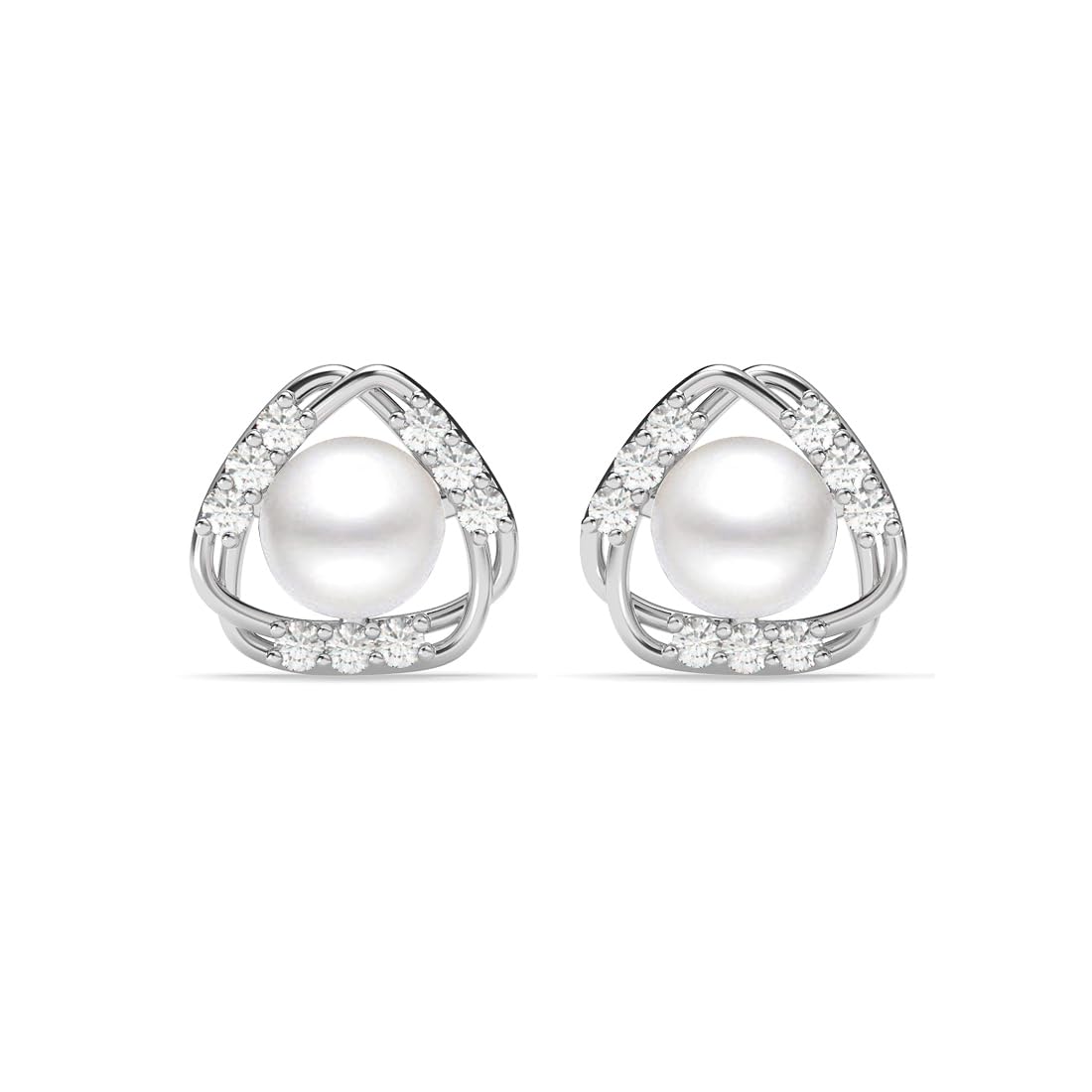 clara 925 Sterling Silver Zuha Freshwater Pearl Pendant Earrings Chain Necklace Jewellery Set | Platinum Plated, Swiss Zirconia |Gift for Women and Girls-picture-47