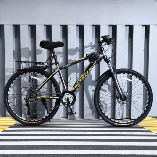 Dazzix新登場24/26/27.5インチ マウンテンバイク ショックアブソーバー付き 700C 高炭素鋼オフロード 大人用 男女兼用 自転車 青少年 学生 変速ロードレーサーMTB自転車 超軽量 マウンテンバイク (24インチ/30速,スポークホイール