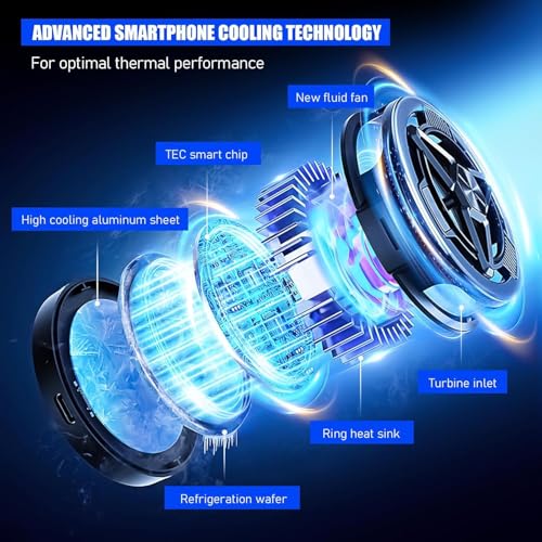 Image of BKN Fast Cooling Mobile AC Fan Radiator Magnetic Mobile Cooler for Gaming with Removable Back Clip and Magnetic Sticker & RGB | Compatible with All iPhones /Android Mobile Phones