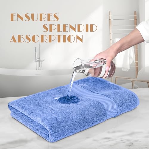White Classic Wealuxe Light Blue Bath Towels 24x50 Inch, Cotton Towel Set for Bathroom, Hotel, Gym, Spa, Soft Extra Absorbent Quick Dry 6 Pack by White Classic - Image 5