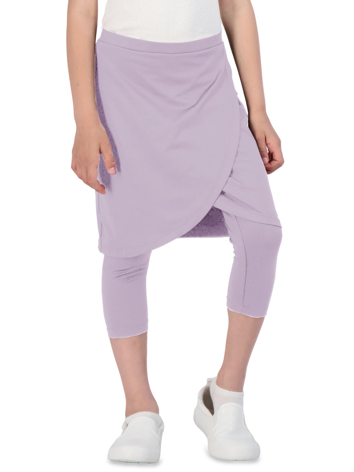 CharmWM Girls High Elastic Waist Capri Pants Kids Cute Active Golf Tennis Skorts Leggings Skirts Trousers