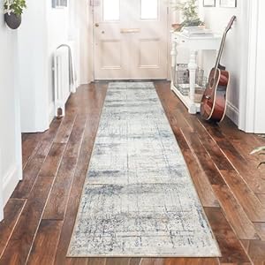 Lbris Washable Runner Rug,2’x10′,for Hallway Laundry Room Kitchen Entryway Bathroom,Non Slip Rug Runners with Rubber Backing,Non Skid Stain-Resistant Non Shedding Durable Runners.(Modern)