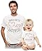 Unser erster Vatertag - Süßes Geschenk Partner Outfit für Papa und Baby Body Weiß 12-18 Monate/Shirt Weiß 3XL