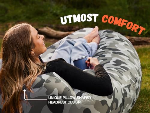 Image of WEKAPO Inflatable Sun Lounger, Air Sofa, Hammock, Portable, Waterproof and Leak-Proof, Ideal for Backyard, Beach, Travel, Camping, Picnics and Music Festivals