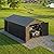 Domi 12x15FT Outdoor Metal Garage Shed, Extra Large Metal Carport with Lockable Double Hinged Doors, Heavy Duty Car Shelter for Car, Truck, Motorcycle and Lawn Equipment, Dark Grey