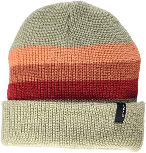 Brixton Heist Stripe Beanie, GRAVEL, O 