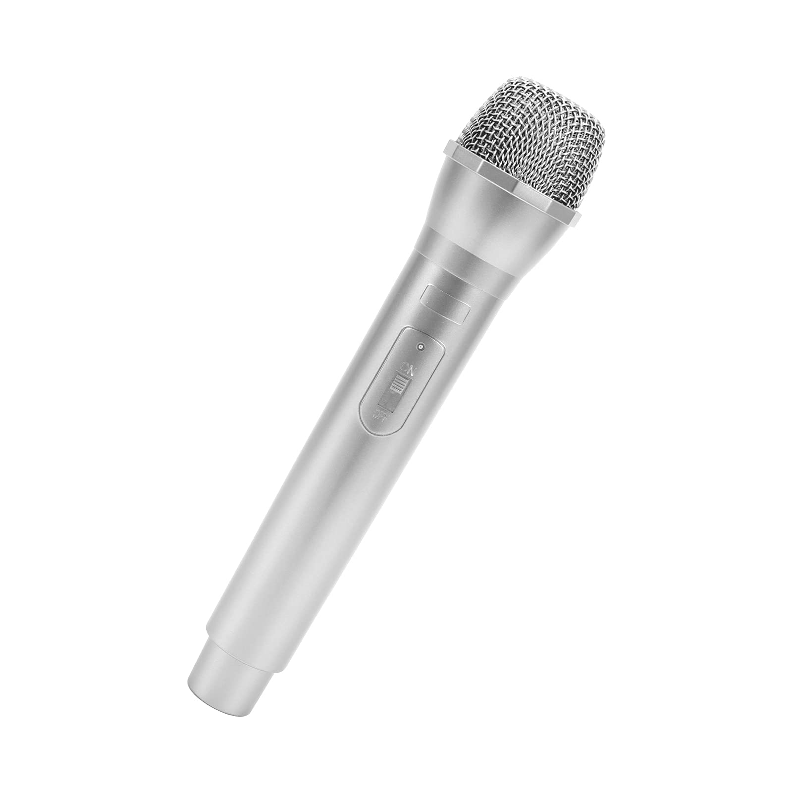 AoerSupport Microphone, Heavy Duty Portable Microphone with Switch for Karaoke Singing (Silver)