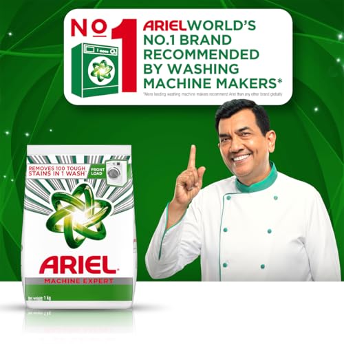 Image of Ariel Matic Detergent Powder Front Load - 5kg + 3kg + 500g Liquid free | Removes 100 Tough Stains in 1 wash | Specially Designed for Washing Machines | Fresh Fragrance
