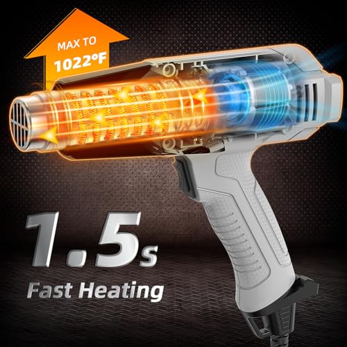 image for Huepar Tools Heat Gun, Fast Heating Dual-Temperature Settings 752℉&1
