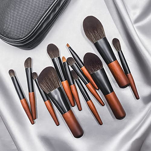Makeup Brushes Set, 12 Pcs Mini Travel Makeup Brush Set With Case, Travel Brush Set For Loose Powder, Contour, Blush, Concealer, Eye Shadow, Eye Corner, Brow Brushes Tool Kit #TOP5