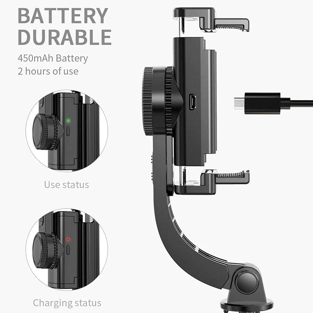 Gimbal for Phone,Camera Tripod Stand for Phone, Smartphone Gimbler for iPhone with Anti-Shake 1-Axis STABILIZER for Android & iOS Ideal for Vlogging Reels YouTube Travel Videos — Amazon image 2