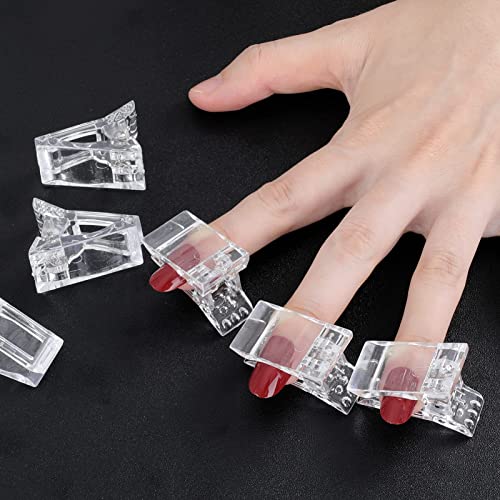 15Pcs Nail Clips for Polygel: Nail Tips Clip for Quick Building Polygel nail forms Nail clips Kit for polygel Finger Nail Extension UV LED Builder Clamps Manicure Nail Art Tool