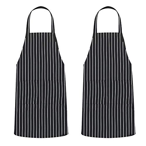 Hamnor 2 Packungen verstellbare Latzschürzen mit 2 Taschen für Küche, Kochen, Grillen, Zeichnen, Schürzen für Damen und Herren Cover