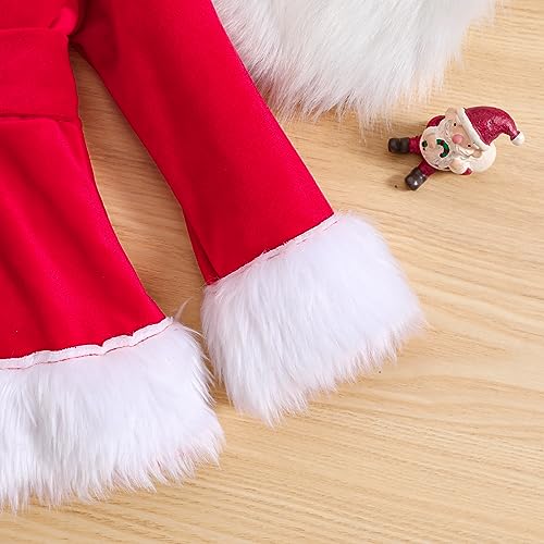 Yccutest Newborn Baby Girls Christmas Romper Dress Fur Trim Mesh Skirts Bodysuits Velvet Xmas Outfits Winter Clothes4