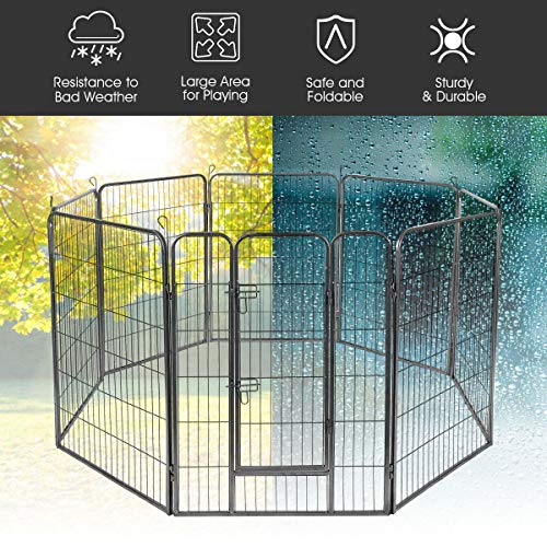 Giantex 16/8 Panel Pet Playpen with Door, Foldable Dog Exercise Pen, Portable Configurable Cat Chicken Rabbit Fence… - Image 4