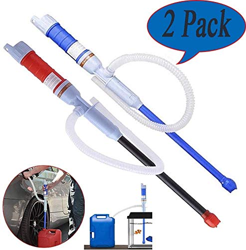 Battery Operated Liquid Transfer Pump Electric Automatic Siphon Pump Portable Handheld Fuel Transfer Pump for Gas Oil Gasoline Water (Blue+red)