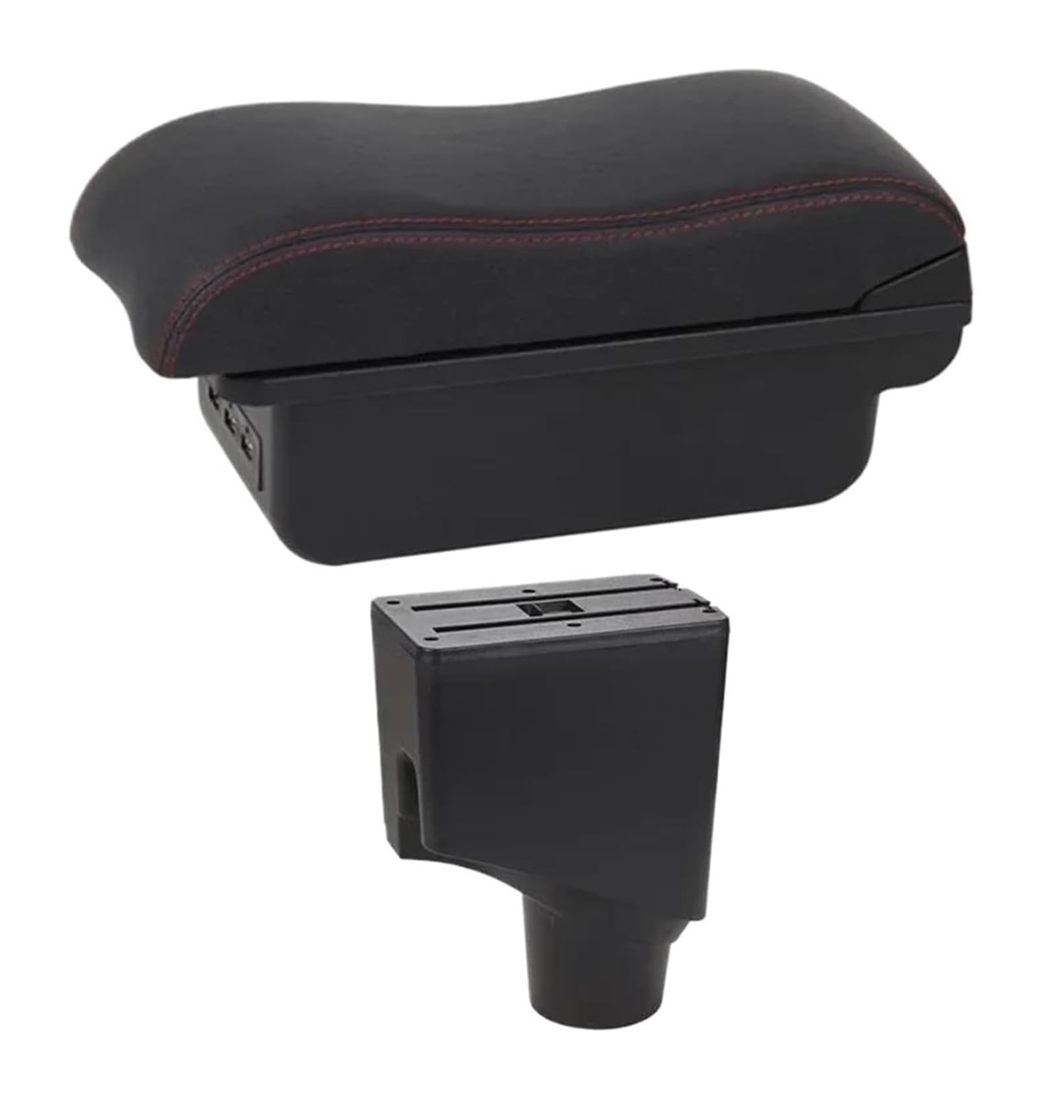 HCKCLMBMZW For Toyota For Yaris For Hybrid 2015-2021 Armrest Box Car Central Storage Modification USB Arm Rest Accessory Car Armrest Center Console(C2 Red Line)