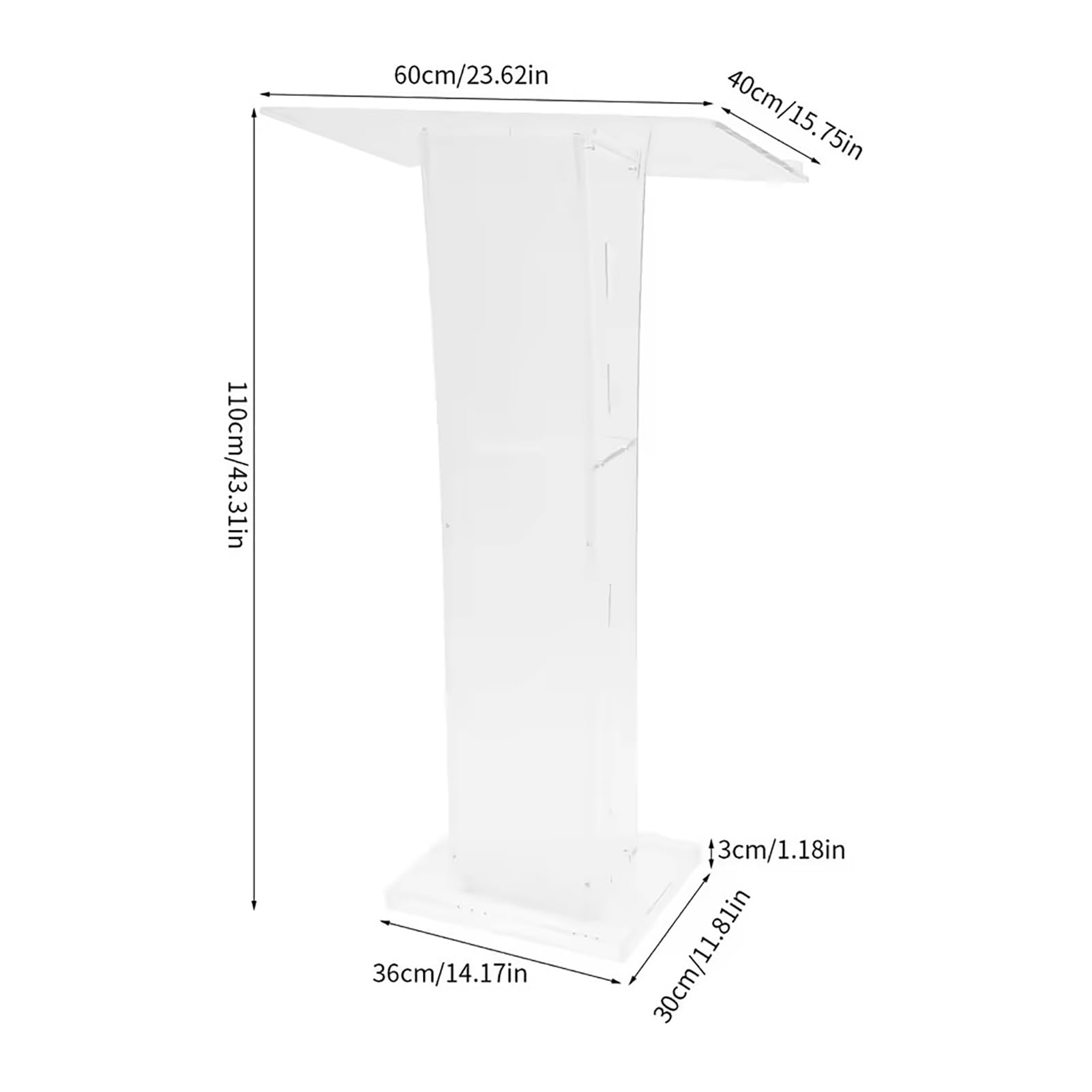 Pupitre en Acrylique Transparent avec éclairage LED, pupitre Transparent pour église et école, Table de Lecture Verticale pour événements, Design Durable et Moderne