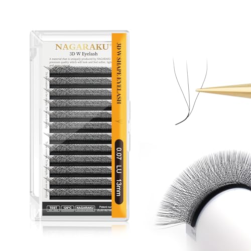 NAGARAKU 3D W Premade Fans Lash Extensions 0.07 LU 13mm Matte Black