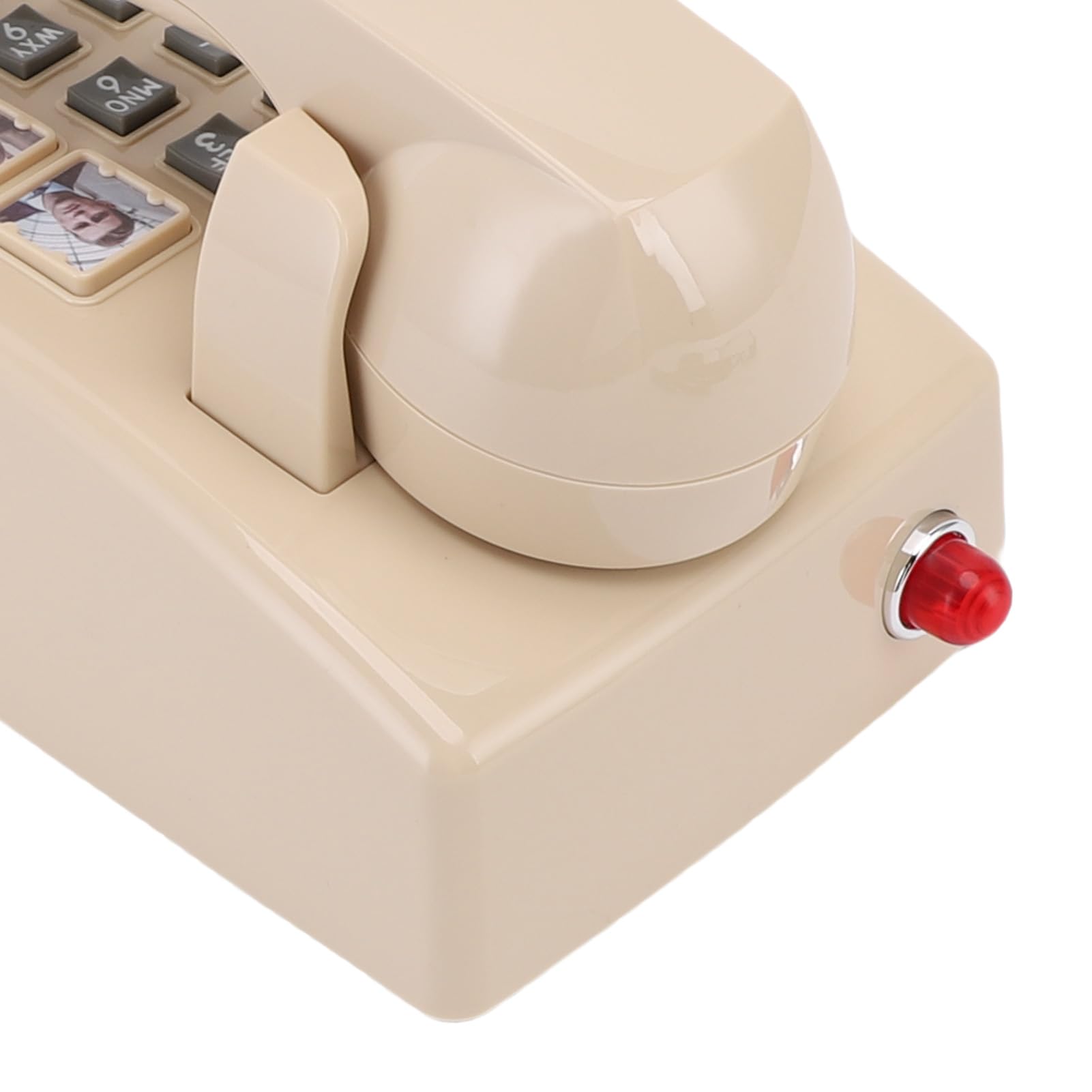 Telefon Stacjonarny do Montażu na ścianie, Nie Wymaga Baterii, Telefon Retro z Dużymi Przyciskami i 3 Poziomami Głośności, Funkcja Plug and Play do Użytku Domowego Przez Osoby Starsze