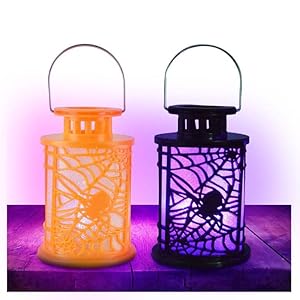 PartySanthe Halloween LED Light Skull Lantern Kids Trick or Treat Basket Handheld Bucket Lamp Party Bar Decoration…