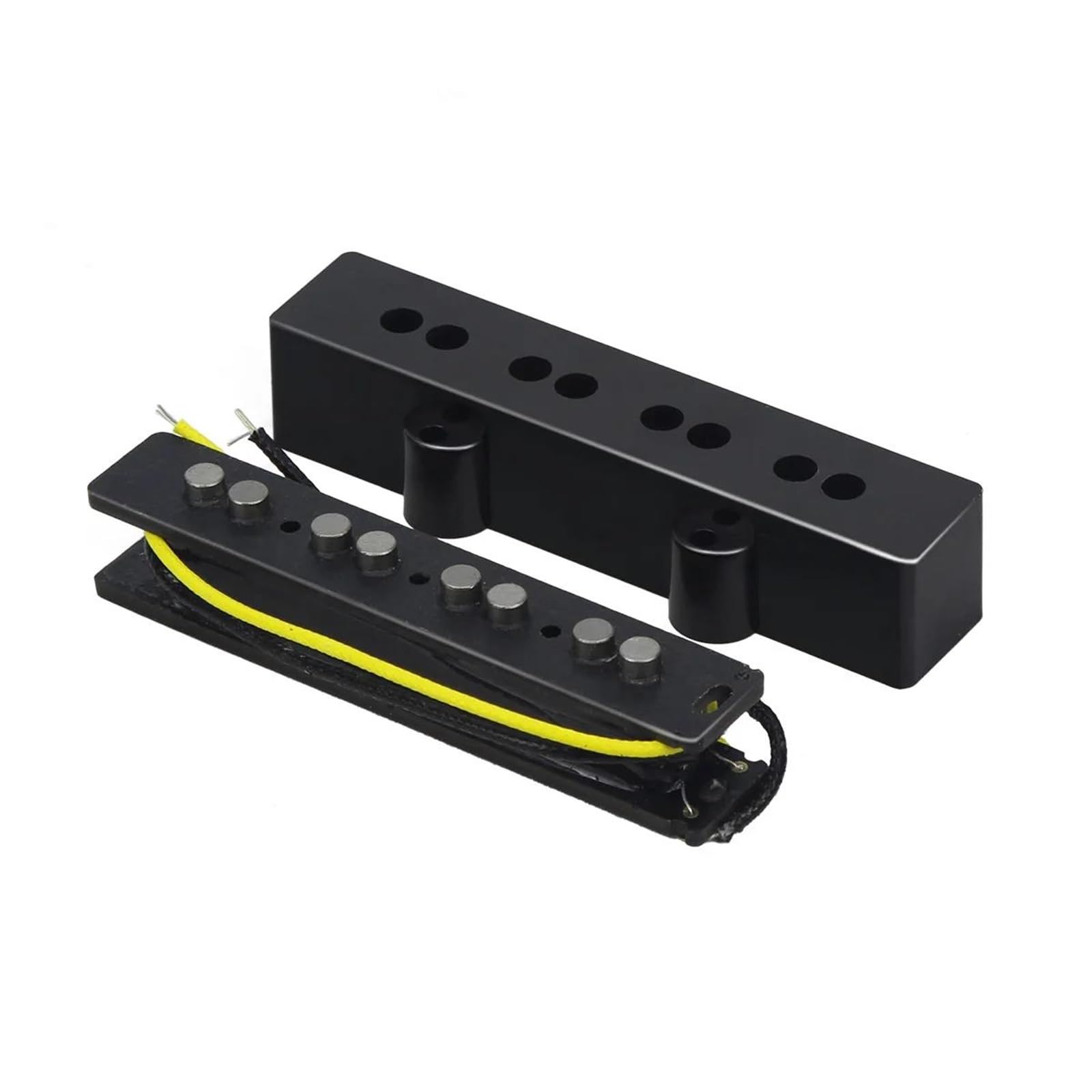 Repuestos Para Pastillas De Guitarra Adecuado Para Juegos De Pastillas De Bajo De 4 Cuerdas | Juego de pastilla de bajo Alnico 5, pastilla de puente PB, bobina de fibra negra para bajo