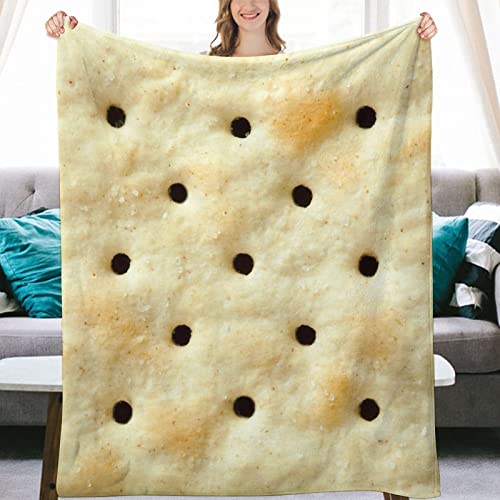 3D Funny Realistic Food Saltine Cracker Flannel Fleece Throw Blankets 50