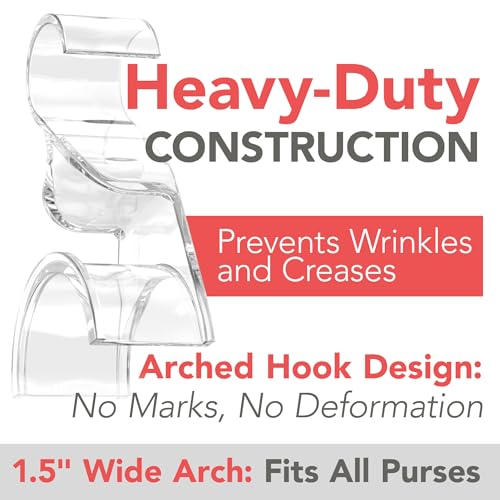 Wiosi HANGER3 Premium Clear Purse Hanger Closet Set Of 12 - Durable Acrylic Organizers And Storage Bag Hanger thumb #6