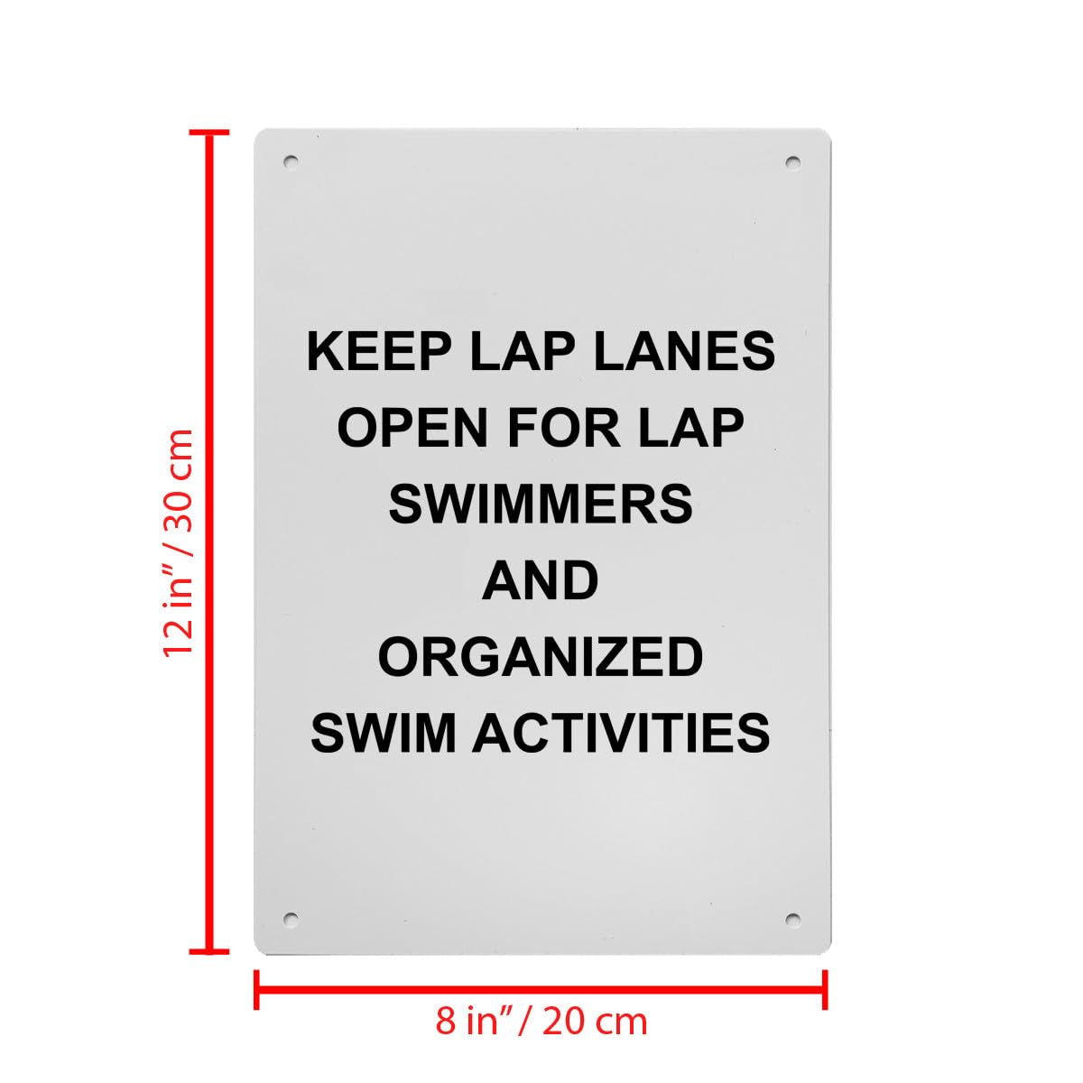 Keep Lap Lanes Open For Lap Swimmers Sign, 8.5 x 11 in