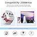 International Travel Adapter,WAUDM All in One Universal USB Travel Power Adapter with 3 USB Port and Type-C Port for US EU UK Australia Red