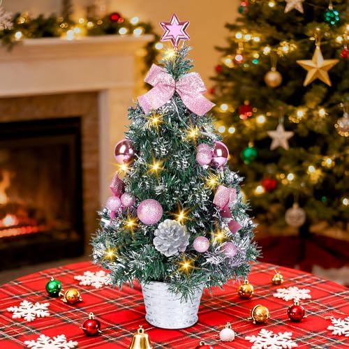Kleiner Weihnachtsbaum mit Beleuchtung, 45CM Künstlicher Mini...