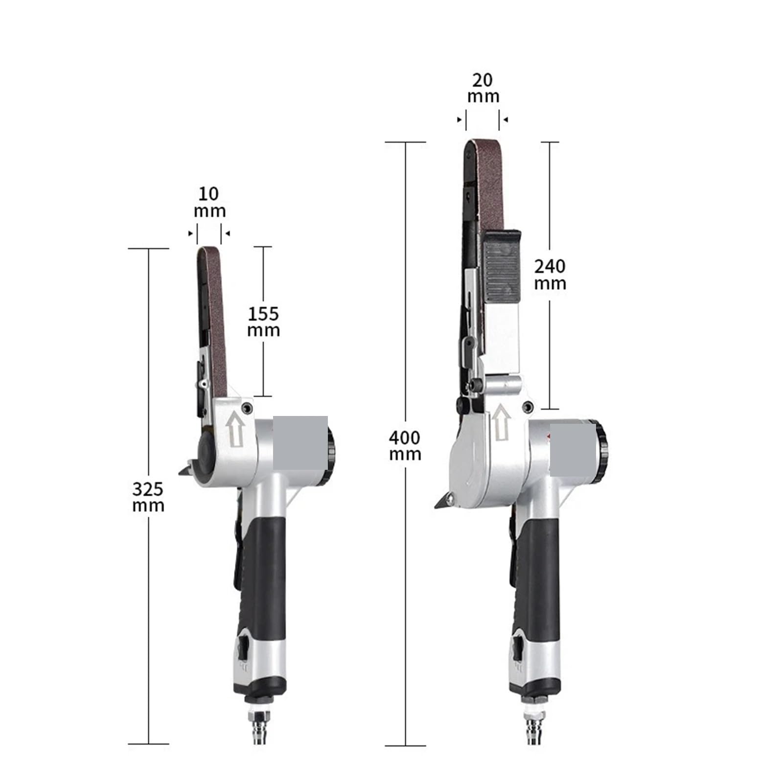 Szlifierka taśmowa pneumatyczna Mini szlifierka do obróbki drewna/metalu Ręczna kątowa z Biżuteria DIY(10mm)