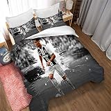 Meet Bettbezug Fußball Cristiano Ronaldo Bettwäscheset 3-teiliges Set (Bettbezug + 2 Kissenbezüge) Einzelkönig (Stil 04,135x200cm+1/75x50cm 1.2M Bed)