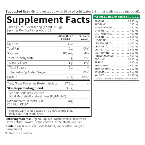 Garden Of Life 104468 Sport Whey Protein Powder Vanilla Flavor 20G Plus Marine Collagen Peptides & Msm thumb #4