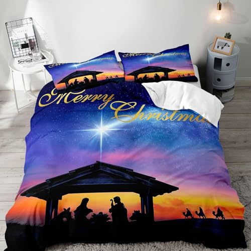LUVIVIHOME 3-teiliges Weihnachts-Bettbezug-Set für Queen-Size-Betten,...