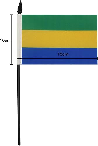 Miniatura 318 de Bandera de mesa Sierra Leona de 5 x 8 pulgadas, bandera de escritorio de Sierra Leona, 8.3 x 5.5 in, barra y base de plástico negro AZ FLAG