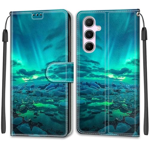 SIENIANLINE Handyhülle für Samsung Galaxy A55 5G Hülle, Premium PU Leder Flipcase Magnetverschlüsse mit Kartenhalter und Faltbare Brieftasche Hülle für Samsung A55 5G Handyhülle
