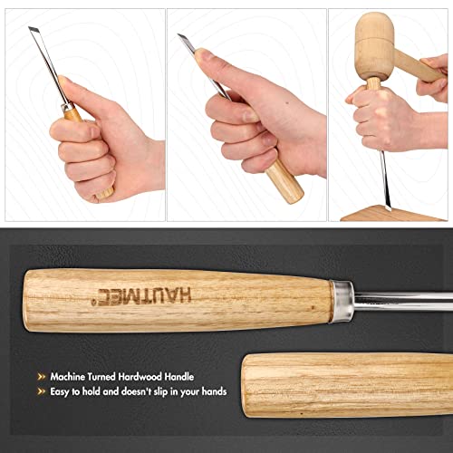 HAUTMEC Wood Carving Tools, 6-Piece Wood Chisel Sets, CRV Steel Blades with Rust-Resistant Electrolytic Coating, Fishtail V-Gouge Design for Fine Woodworking & Detailing – HT0236 - Image 4