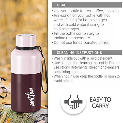 Milton Ancy 500 Thermosteel Water Bottle, 520 ml, Brown | 24 Hours Hot and Cold | Easy to Carry | Rust Proof | Tea | Coffee | Office| Gym | Home | Kitchen | Hiking | Trekking |... - Image 5