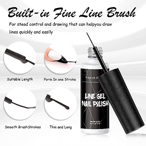 2*7ML Liner Semipermanente Unghie, 2 Colori Gel