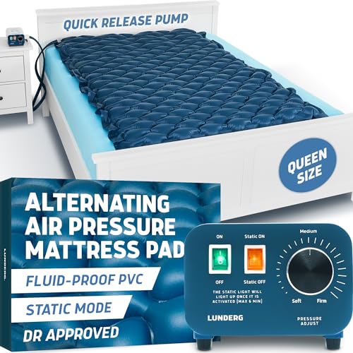 Lunderg Queen Air Pressure Mattress with Topper & Pump