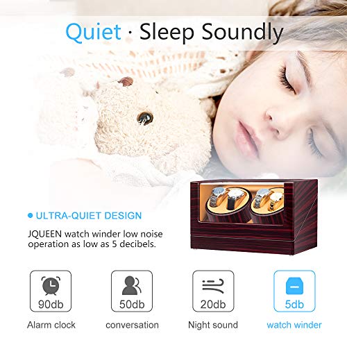 JQUEEN Watch Winder Winds 4 Heavy Watches with Quiet Motor