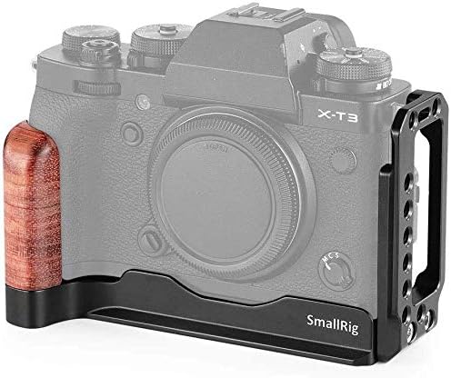 SMALLRIG X-T3/X-T2 L bracket, L Plate for Fujifilm X-T3 and X-T2, L-Bracket with Integrated Wooden Handle - APL2253
