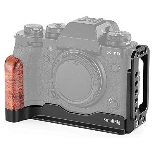 SMALLRIG L Bracket Compatible con Fujifilm X-T3 y X-T2, L-Soporte con Empuñadura de Madera Incorporada - 2253