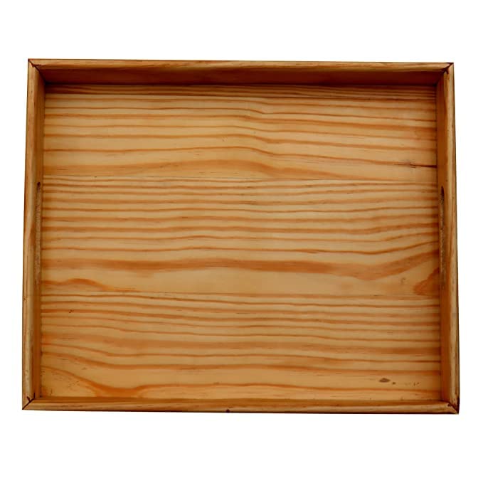 Jatna Handicrafts Wooden Decorative Rectangular Tray, Distressed