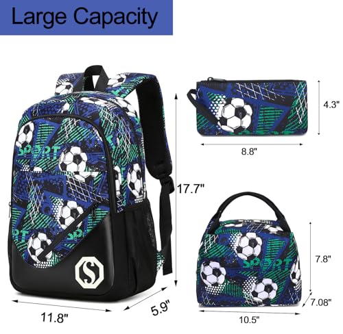 Kids Backpack Boys Elementary Bookbag Set 3 Pcs Waterproof Kindergarten School Bag with Insulated Lunch Tote Box and Pencil Pouch for Primary3