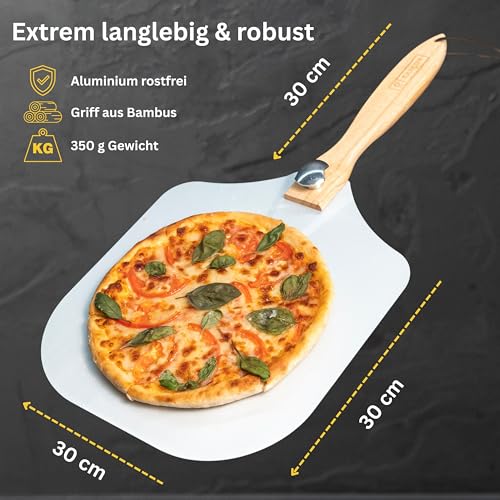 GARCON - Premium Pizzastein (eckig) für Backofen & Gasgrill - Vergleichssieger 2019-3er Set inkl....