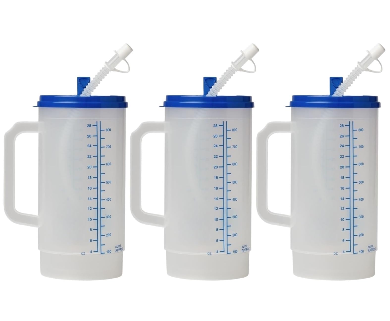 Sandhill Tools Caraffa graduata leggera a doppia parete isolata per monitoraggio dell'acqua potabile da 800 ml, grande maniglia per il trasporto con cannuccia flessibile (confezione da 3)